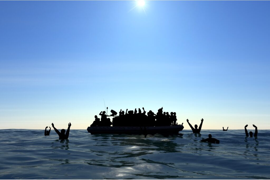 Migranti su un gommone