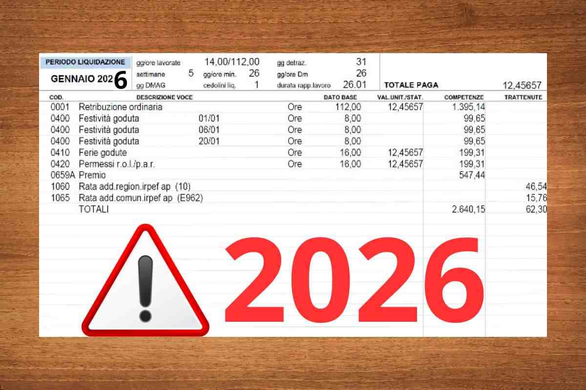 busta paga 2026